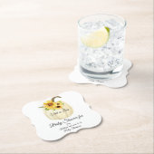 ひまわりフローラブーケパンプキンベビーガールシャワー ペーパーコースター (インサイチュ)