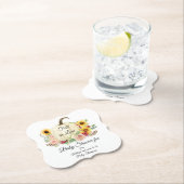 ひまわりフローラブーケ秋ベビーガールシャワー ペーパーコースター (インサイチュ)