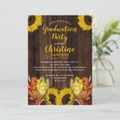 ひまわりフローラブーケ |ウッド卒業パーティー 招待状 (スタンド正面)