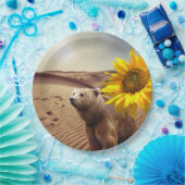 ひまわりフローラベア紙プレート ペーパープレート (パーティー)