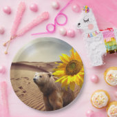 ひまわりフローラベア紙プレート ペーパープレート (パーティー)