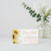 ひまわりフローラベビーシャワーおむつラッフルチケット エンクロージャーカード (スタンド正面)