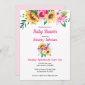 ひまわりフローラベビーシャワー招待状 招待状 (正面/裏面)