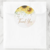 ひまわりフローラベビーシャワー誕生日ありがとう ラウンドシール (バッグ)