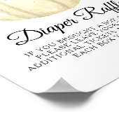 ひまわりフローラホワイトカボチャベビーおむつラッフル ポスター (角)