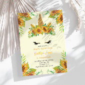 ひまわりフローラユニコーンイエローカワイイ女子 招待状