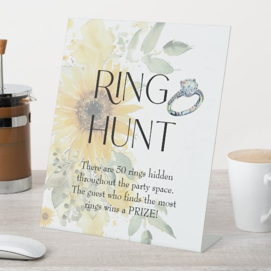 ひまわりフローラリングや輪狩りブライダルシャワーゲーム 台座サイン (インサイチュ)