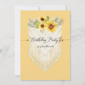 ひまわりフローラリーフマクラメボホバースデーパーティー 招待状 (裏面)