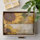 ひまわりフローラヴィンテージ音楽シートephemera 薄葉紙 (ギフト)