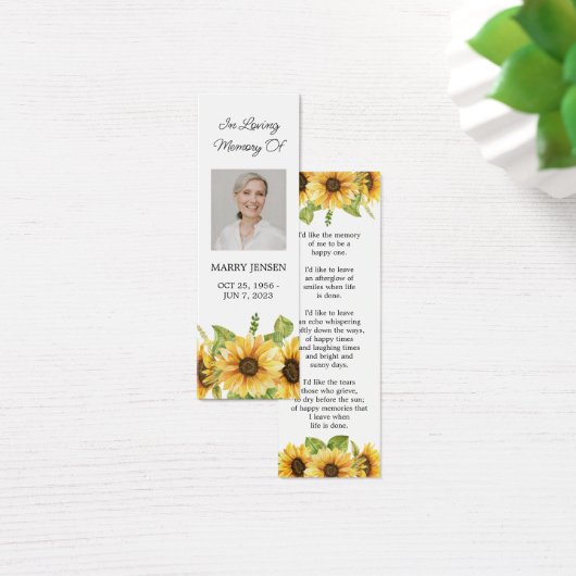 ひまわりフローラ写真葬儀記念しおり (デスク)