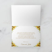 ひまわりフローラ寝象ベビーシャワー サンキューカード (内部)