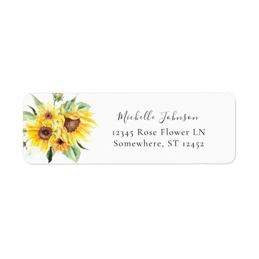 ひまわりフローラ差出人住所ラベル ラベル (正面)