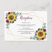ひまわりフローラ幾何学的ウェディングレセプション エンクロージャーカード (正面)