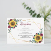 ひまわりフローラ幾何学的ウェディングレセプション エンクロージャーカード (スタンド正面)
