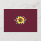 ひまわりフローラ幾何学的ウェディングレセプション エンクロージャーカード (裏面)