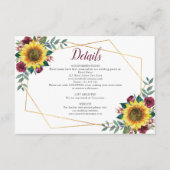 ひまわりフローラ幾何結婚詳細 エンクロージャーカード (正面)