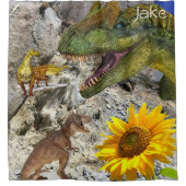 ひまわりフローラ恐竜シャワーカーテン シャワーカーテン (正面)