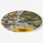 ひまわりフローラ恐竜紙プレート ペーパープレート (アングル)