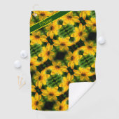ひまわりフローラ抽象芸術 パーソナライズされた ゴルフタオル (インサイチュ)