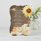 ひまわりフローラ水彩かぼちゃ赤ちゃんシャワー 招待状 (スタンド正面)