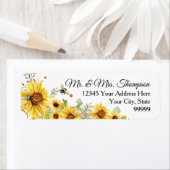 ひまわりフローラ水彩のまわりに緑 ラベル (インサイチュ)