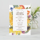 ひまわりフローラ水彩ブライダルシャワー 招待状 (スタンド正面)