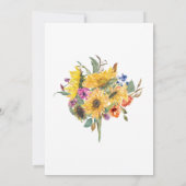 ひまわりフローラ水彩ブライダルシャワー 招待状 (裏面)