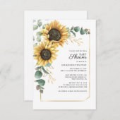 ひまわりフローラ水彩ベビーシャワー 招待状 (正面/裏面)