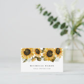 ひまわりフローラ水彩 名刺 (スタンド正面)