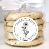 ひまわりフローラ白黒結婚たった今結婚しました ラウンドシール