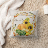 ひまわりフローラ秋カボチャn鳥類の水色 クッション (ブランケット)