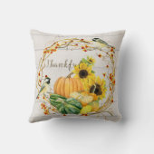 ひまわりフローラ秋カボチャn鳥類の水色 クッション (裏面)