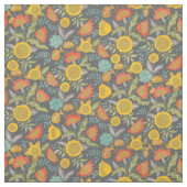 ひまわりフローラ秋ガーデンお洒落ボタニカル ファブリック (見本)