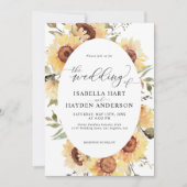 ひまわりフローラ秋サマー素朴ボホ結婚ズ 招待状 (正面)