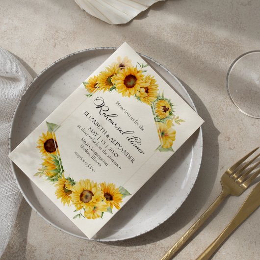 ひまわりフローラ秋結婚のリハーサルディナー 招待状