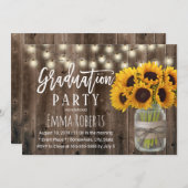 ひまわりフローラ素朴ジャールバーンドウッド卒業 招待状 (正面/裏面)