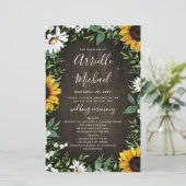 ひまわりフローラ素朴木材秋の結婚式プログラム (スタンド正面)