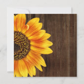 ひまわりフローラ素朴黄結婚色の木材 招待状 (裏面)