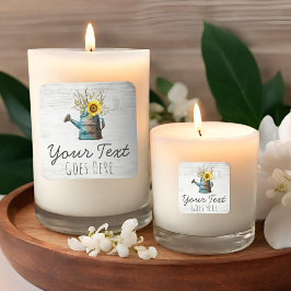 ひまわりフローラ素朴&ウッドヴィンテージコテージ スクエアシール