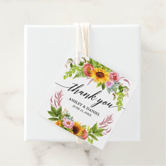 ひまわりフローラ結婚の書道ありがとう フェイバータグ (インサイチュ)