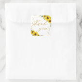 ひまわりフローラ結婚の金ゴールド幾何学感謝 スクエアシール (バッグ)