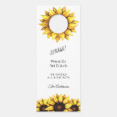 ひまわりフローラ結婚秋イエローホワイト ドアノブサイン (正面)