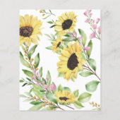 ひまわりフローラ緑ブライダルシャワービンゴゲーム (裏面)