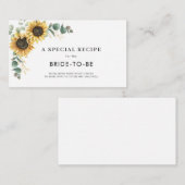 ひまわりフローラ緑ブライダルシャワーレシピ エンクロージャーカード (正面/裏面)