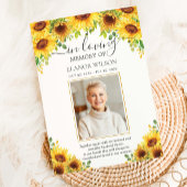 ひまわりフローラ花写真葬祭記念 サンキューカード