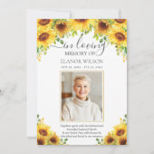 ひまわりフローラ花写真葬祭記念 サンキューカード (正面)