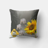 ひまわりフローラ装飾用クッションケースポーラベア クッション (裏面)