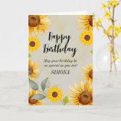 ひまわりフローラ誕生日カード カード (黄色い花)