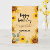 ひまわりフローラ誕生日カード カード (黄色い花)