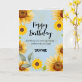 ひまわりフローラ誕生日カード カード (黄色い花)